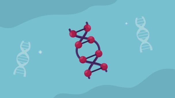 DNA moleculen deeltjes patroon animatie — Stockvideo