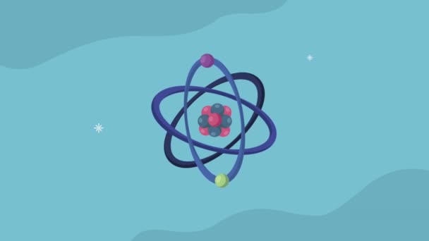 Animatie van het atoom deeltjeswetenschap laboratorium — Stockvideo