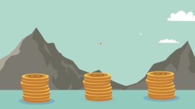 bitcoinler kripto para animasyonu yığını