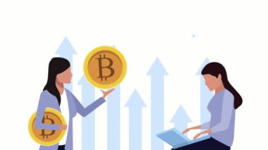 Bitcoin 'li zarif iş kadınları istatistik okları