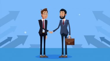 Zarif iş adamları anlaşma karakterleri yaptı.