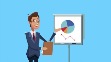 Panosu ve istatistikleri olan zarif bir iş adamı.