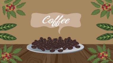 Konuşma balonunda kahve harfleri ve kabında tohumlar.