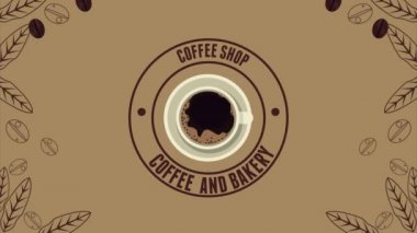 Kahve dükkanı ürünü ve fincan animasyonu