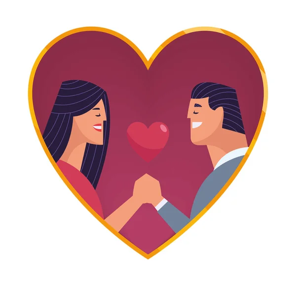 Amantes casal relacionamento — Vetor de Stock