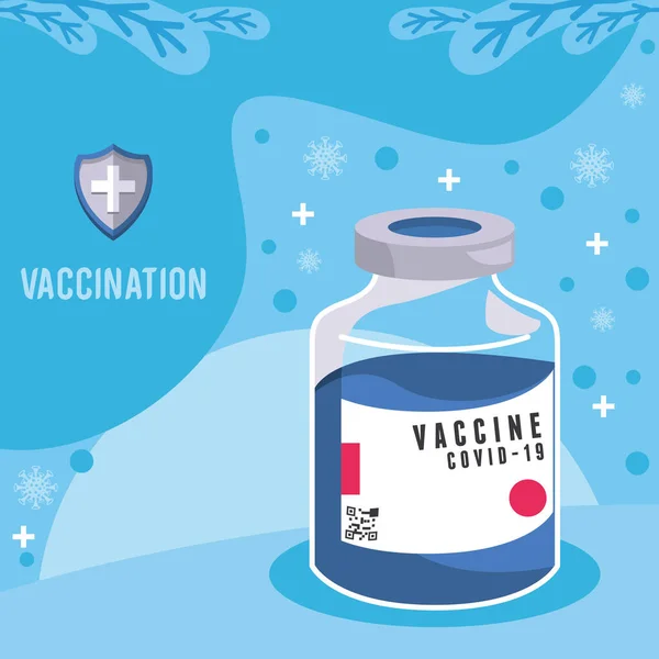 Letras de vacinação com frasco para injetáveis —  Vetores de Stock