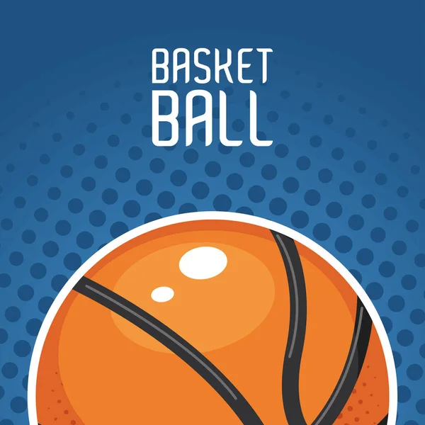 Basketball lettering with half ball — Stock Vector