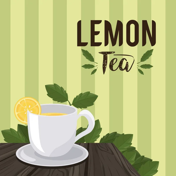 Лимонний чай з чашкою — стоковий вектор