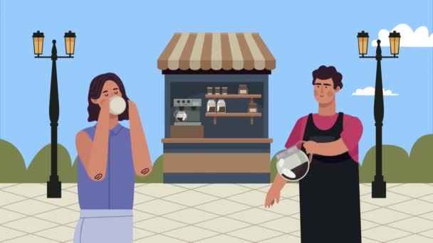 Cafétéria et cliente — Video