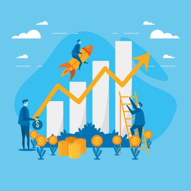 istatistik çubuğu olan işadamları