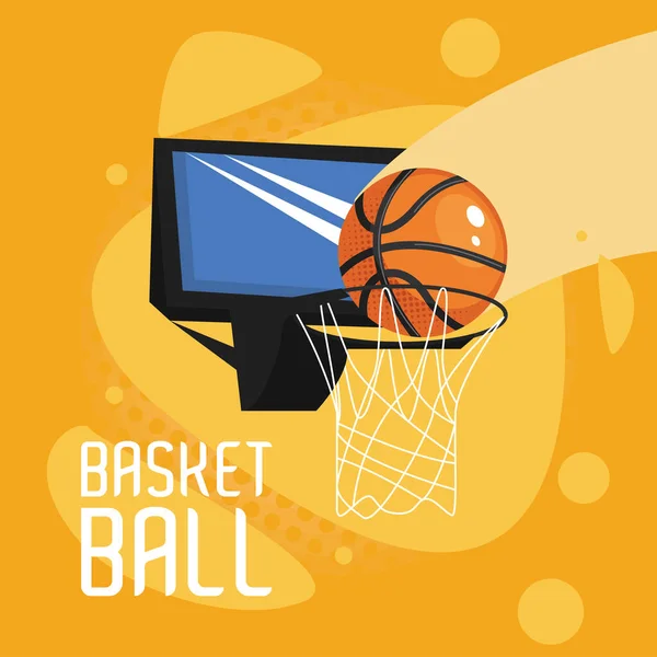 Basketball Schriftzug und Punkt — Stockvektor