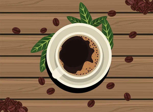 Вид на чашку кофе — стоковый вектор