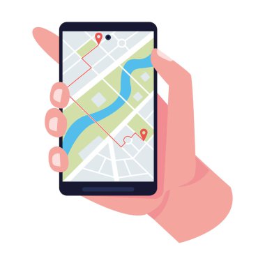 Gps uygulaması kullanan el