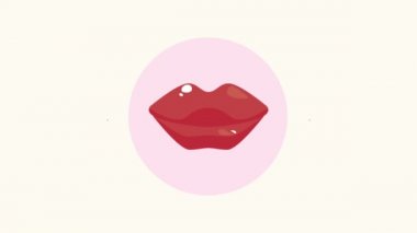 Kalpli ve dudaklı sevgililer günü animasyonu