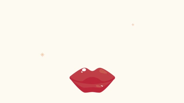 Lips woman mouth pattern animation — Stock Video