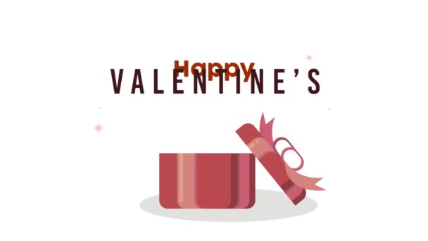 Счастливые валентинки в подарок — стоковое видео