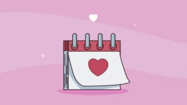 takvim animasyonunda aşk kalbi