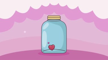 Mason kavanozundaki aşk kalpleri animasyonu