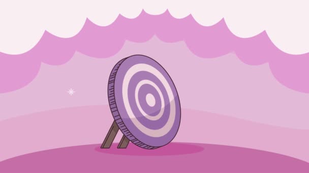 Love cupid arrows in target animation — Stock Video