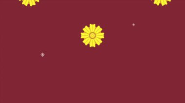 Altın çiçekleri süsleme deseni canlandırması