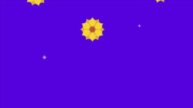 Sarı çiçekler bahçe desenli animasyon