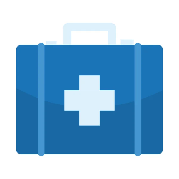 Kit médico con cruz — Vector de stock