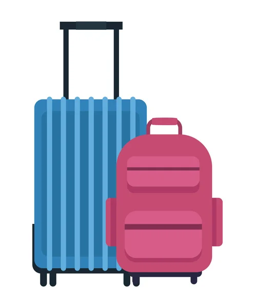 Pink and blue suitcases — Stock Vector