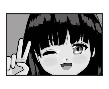 Mutlu yüz kız animesi.