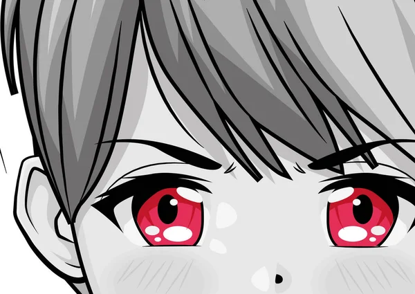 Rote Augen Anime Mädchen — Stockvektor