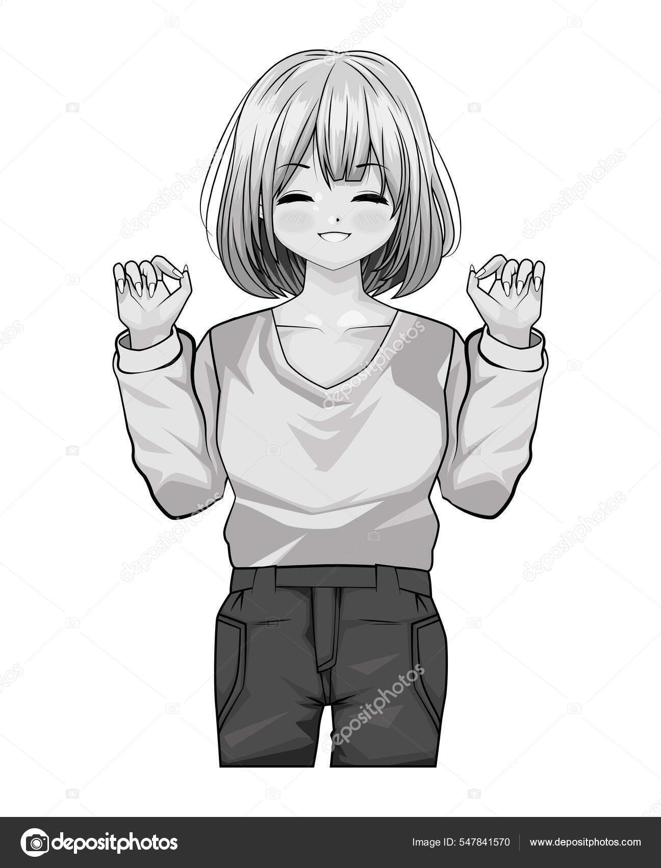 Ilustração de personagem de anime feminino, tristeza Anime Manga