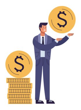 işadamı ile sikkeler