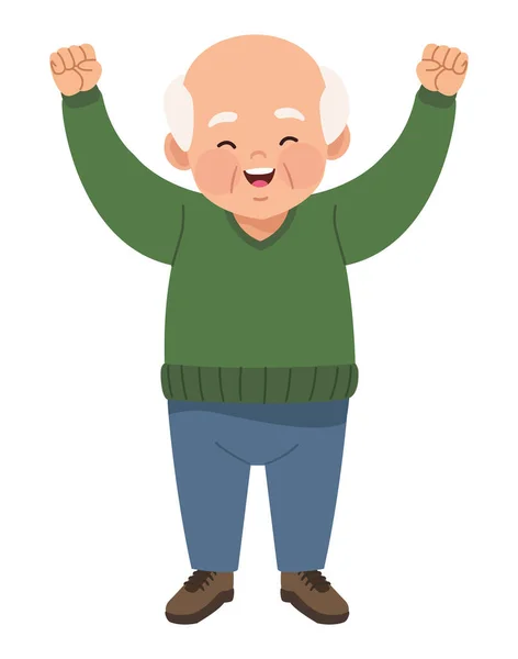 Old man celebrating — Stock Vector