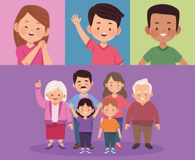 9 aile üyesi karakter