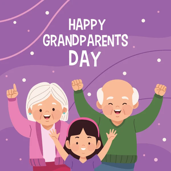 Щаслива листівка день бабусі і дідуся — стоковий вектор