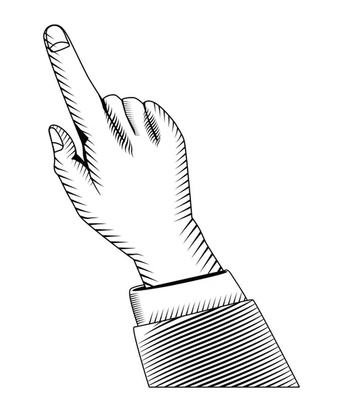 Indexación de mano izquierda dibujada — Vector de stock