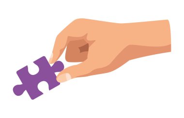 bulmaca parçası ile el