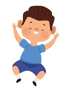 Küçük çocuk zıplıyor