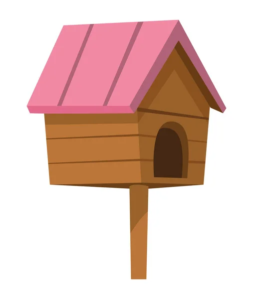 Pássaro doméstico de madeira rosa — Vetor de Stock