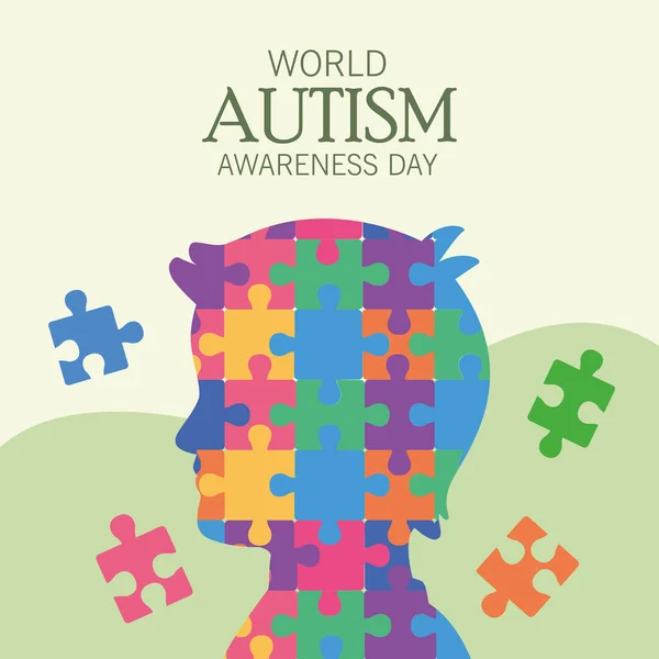 Lettrage jour autisme — Image vectorielle