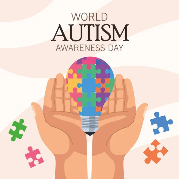 Carte postale du jour de l'autisme — Image vectorielle