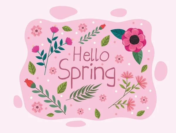 Hola tarjeta de primavera — Vector de stock