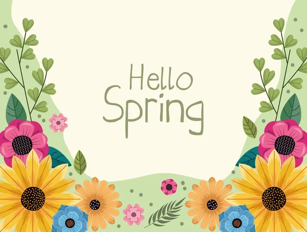 Hola tamplate primavera — Vector de stock