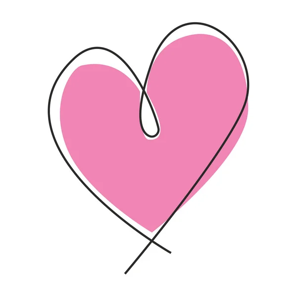 ピンクのハートの愛 — ストックベクタ