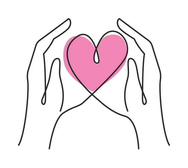 Ręce ochrony serca — Wektor stockowy