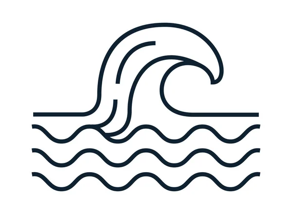 Sea wave silhouette — Stock Vector