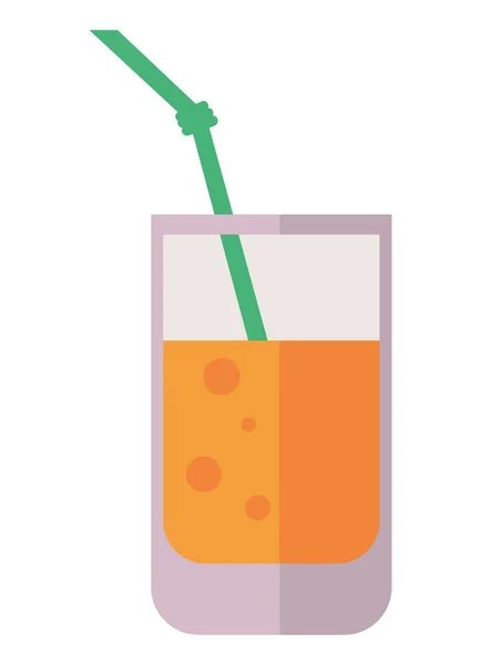 Апельсиновый сок с соломой — стоковый вектор