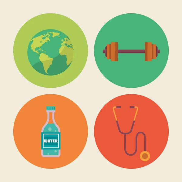 Four health day icons — Stock Vector