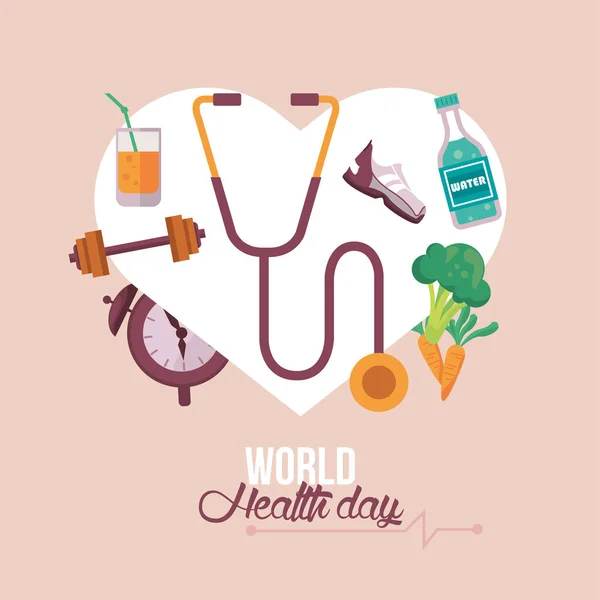 Postkarte zum Weltgesundheitstag — Stockvektor