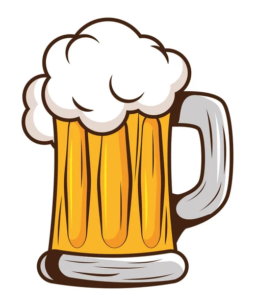 Cerveza fría taza de bebida — Vector de stock