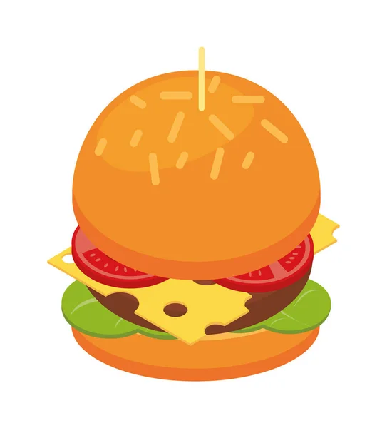 Isometrik hamburger segar - Stok Vektor